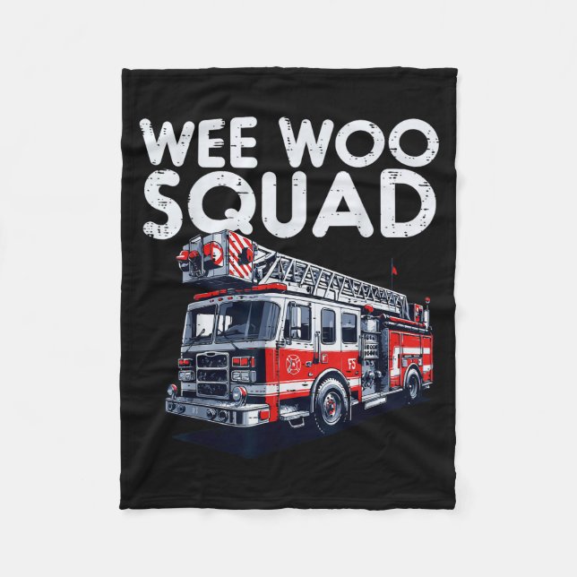 Couverture Polaire Firefighter Truck Wee Woo Squad Fireman Men Boys K (Devant)