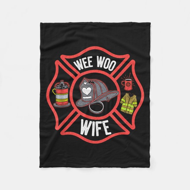 Couverture Polaire Firefighter Wife Uniform Fireman Fire Department  (Devant)