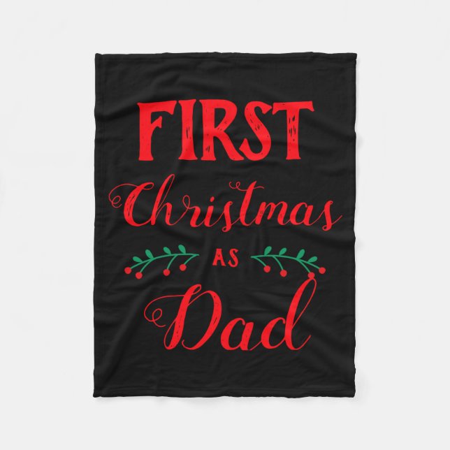 Couverture Polaire First Christmas As Dad Family Matching Red Text  (Devant)