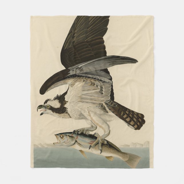 Couverture Polaire Fish Hawk, Osprey, d'Audubon's Birds of America (Devant)