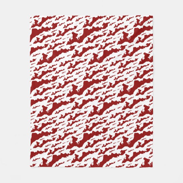 Couverture Polaire Fishers Island Fleece Blanket – Red/White (Devant)