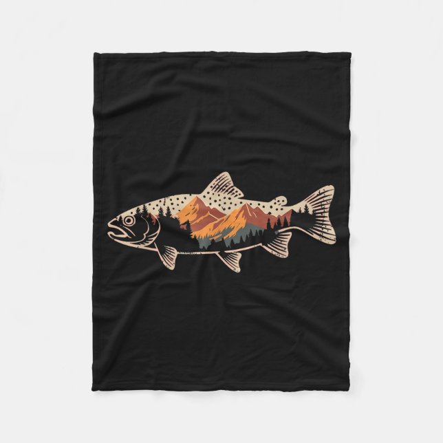 Couverture Polaire Fishing B Fish Mountain Star Fisherman Art Men Wom (Devant)