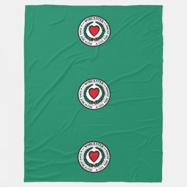 Couverture Polaire Flag of Worcester, Massachusetts Fleece Blanket (Devant)