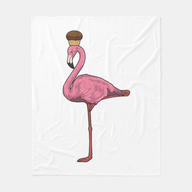 Couverture Polaire Flamant rose avec muffin (Devant)
