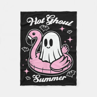 Couverture Polaire Flamant rose d'été de Hot Ghoul Ghost Summerween