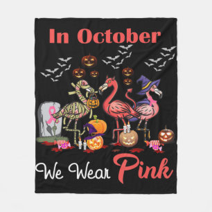 Couverture Polaire Flamant rose En Octobre Nous Portons Pink Breast C