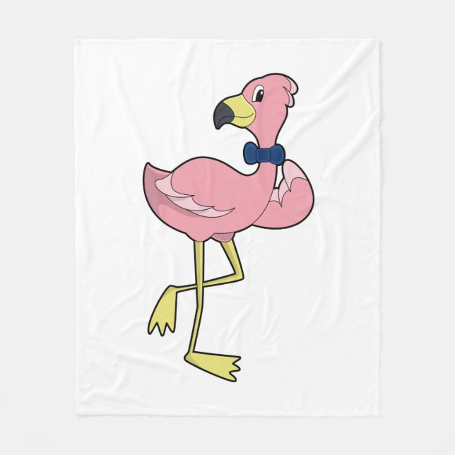 Couverture Polaire Flamant rose en tant que Gentleman avec Cravate (Devant)
