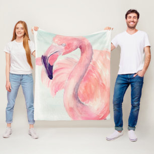 Couverture Polaire Flamant rose Pastel