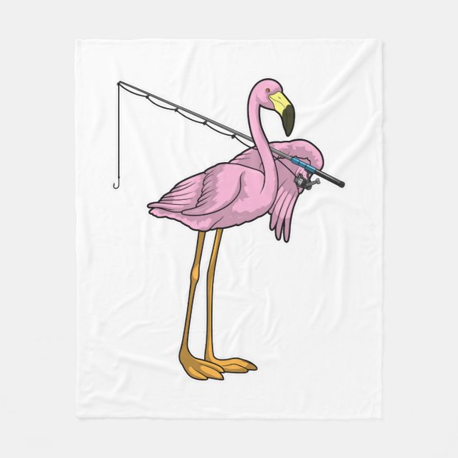 Couverture Polaire Flamant rose Pêche Pêcheur Pêcheur canne (Devant)