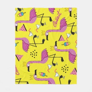 Couverture Polaire Flamant rose rose : Motif de mode d'été