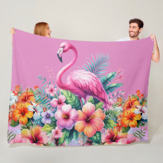 Couverture Polaire Flamant rose rose Personnalisé Fleece Chaud Cosy B