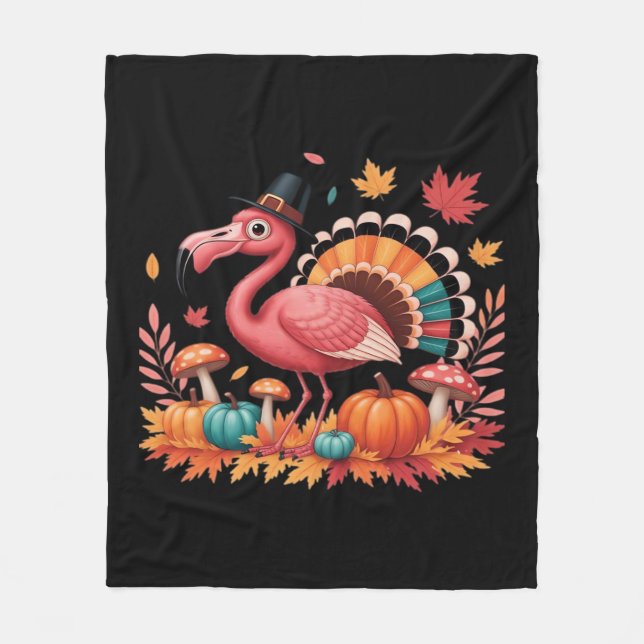 Couverture Polaire Flamant rose Turquie mignonne Flamant rose Turquie (Devant)