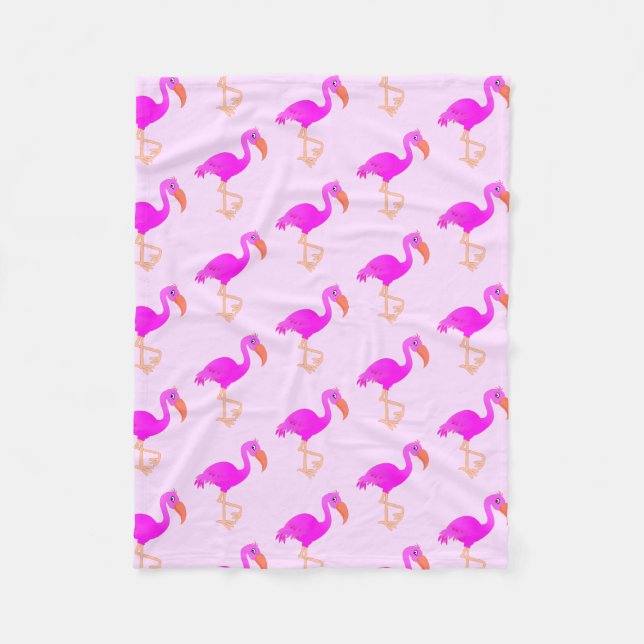Couverture Polaire Flamants roses Blanche polaire - Joyeux (Devant)