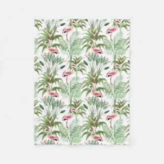 Couverture Polaire Flamants roses roses tropicaux