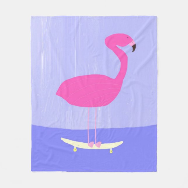 Couverture Polaire flamingo dans l'art de la peinture à skateboard (Devant)