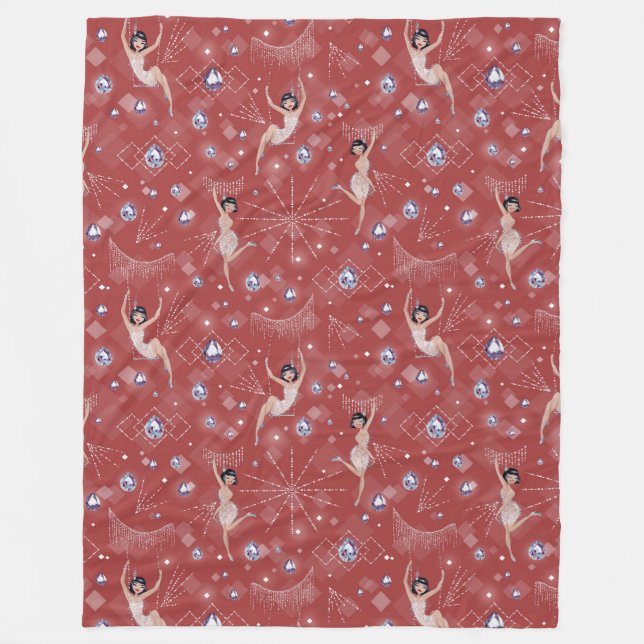Couverture Polaire Flappers Lady Glam Amusants Design rouge (Devant)