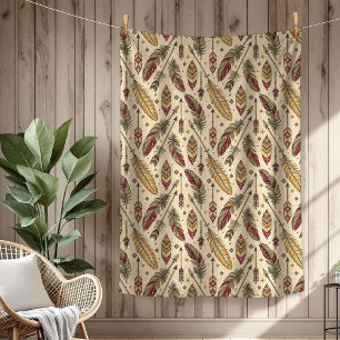 Couverture Polaire Flèche Boho Authentic Tribal Native Ethnic Feather
