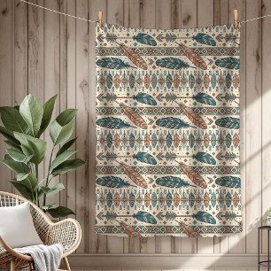 Couverture Polaire Flèche Boho Authentic Tribal Native Ethnic Feather