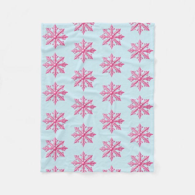 Couverture Polaire Flèche de neige rose (Devant)