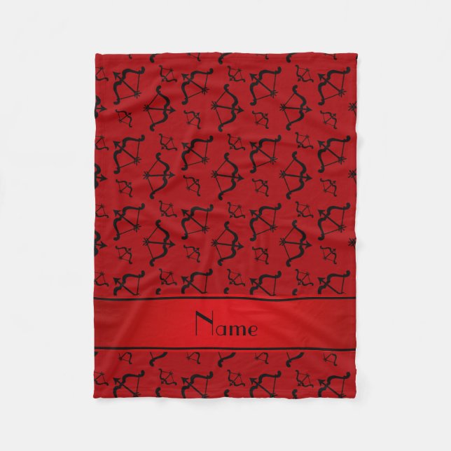 Couverture Polaire Flèches d'arcs rouges de nom personnalisé (Devant)