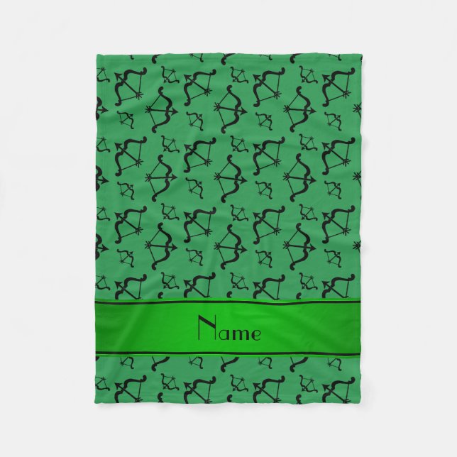 Couverture Polaire Flèches d'arcs verts de nom personnalisé (Devant)