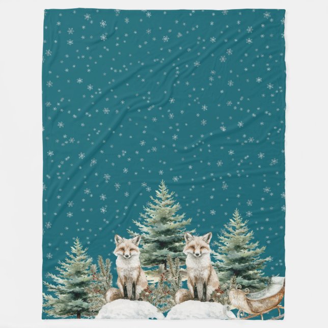 Couverture Polaire Flèches de neige de l'arbre de Noël Fox (Devant)