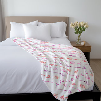 Couverture Polaire Flèches violettes rose orange