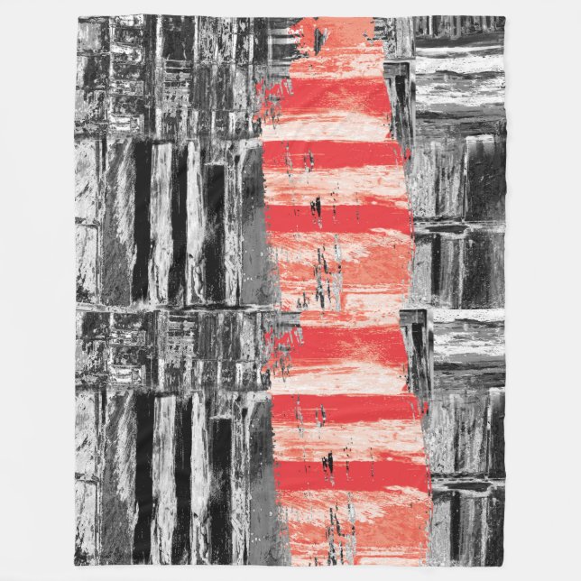 Couverture Polaire Fleece Blanket – Red Pulse Abstract Design (Devant)
