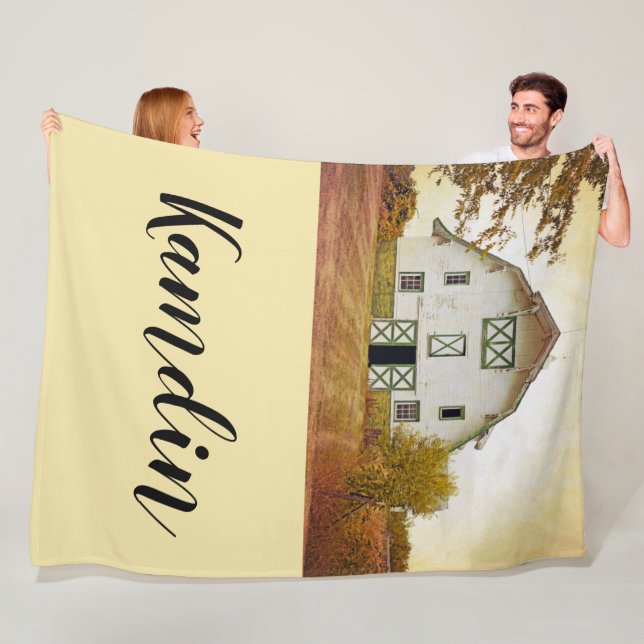 Couverture Polaire Fleece Thon Sunset Grille Pays Rust (En situation)