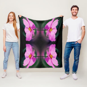 Couverture Polaire Fleur abstraite de Cosmos rose