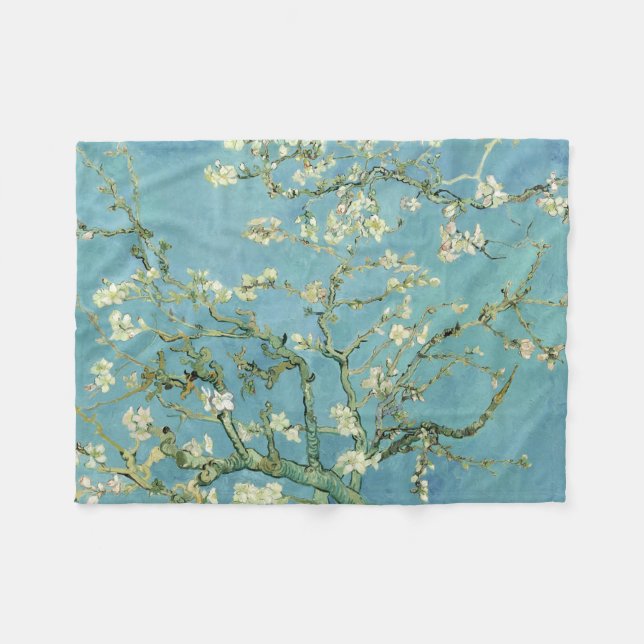 Couverture Polaire Fleur d'amande par des beaux-arts de Van Gogh (Devant (Horizontal))