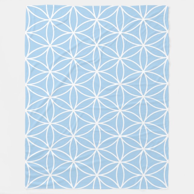 Couverture Polaire Fleur de blanc de la vie sur le grand motif (Devant)