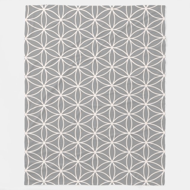 Couverture Polaire Fleur de crème de la vie sur le motif gris (Devant)