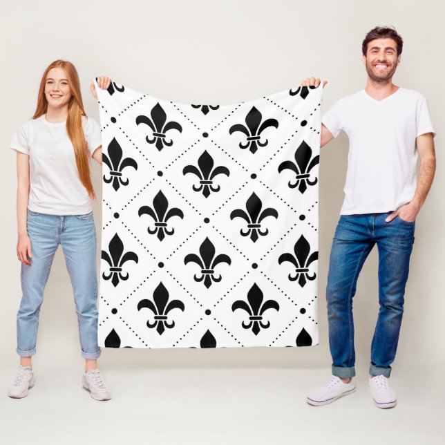 Couverture Polaire Fleur De Lis Motif (En situation)