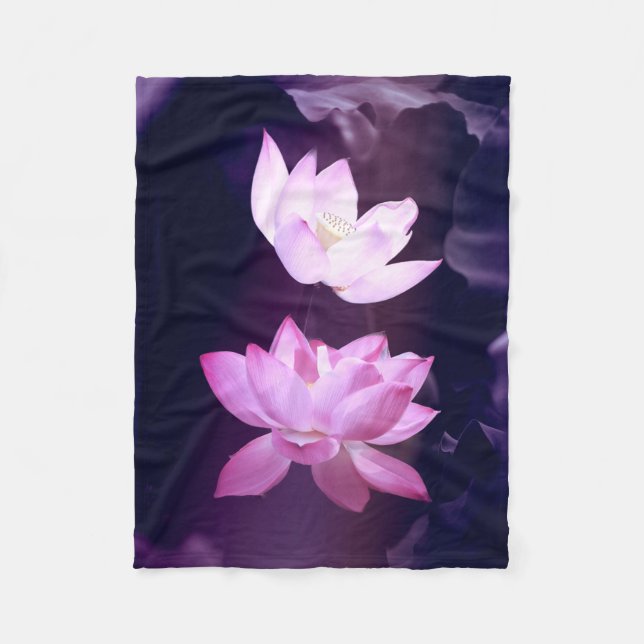 Couverture Polaire Fleur de Lotus en fleurs (Devant)
