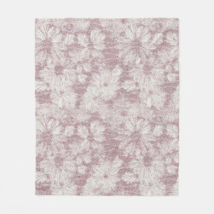 Couverture Polaire Fleur de Pâquerette Velouté Rose Poussiéreuse