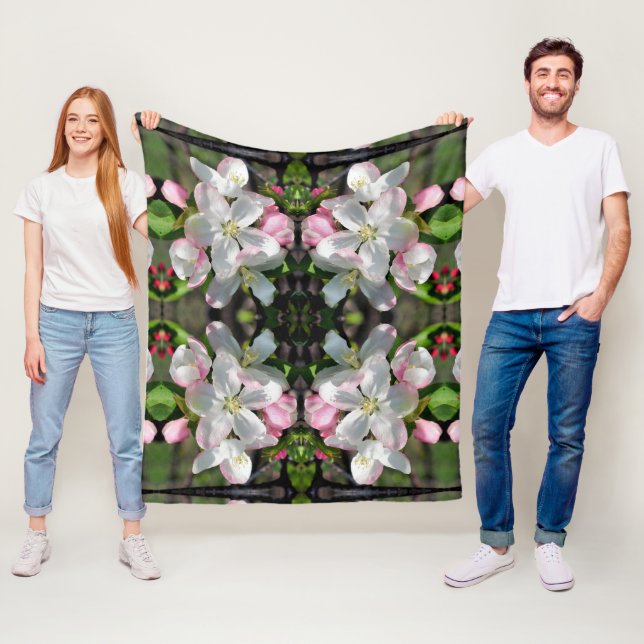 Couverture Polaire Fleur de printemps crabapple fleurit Abstrait (En situation)