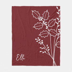 Couverture Polaire Fleur du mois de naissance, décembre Nom de callig