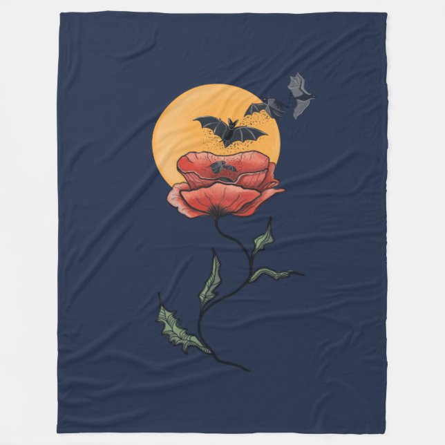 Couverture Polaire Fleur gothique (Devant)