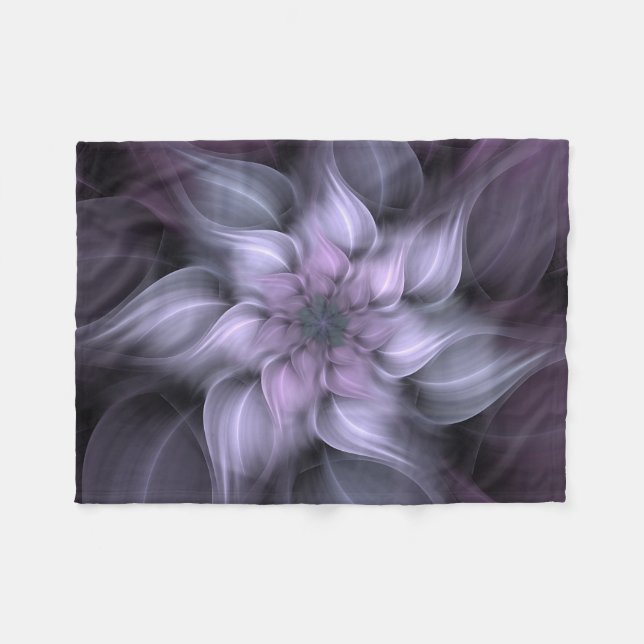 Couverture Polaire Fleur pourpre de fractale (Devant (Horizontal))