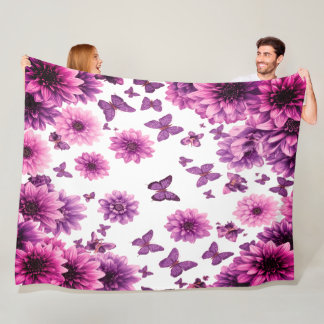 Couverture Polaire Fleur Romantique Rosée