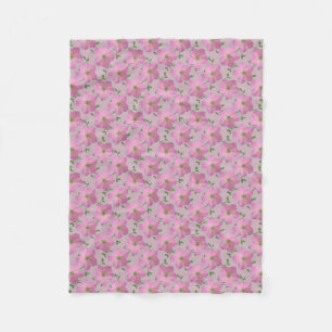 Couverture Polaire Fleur rose botanique de géranium sur toute couleu