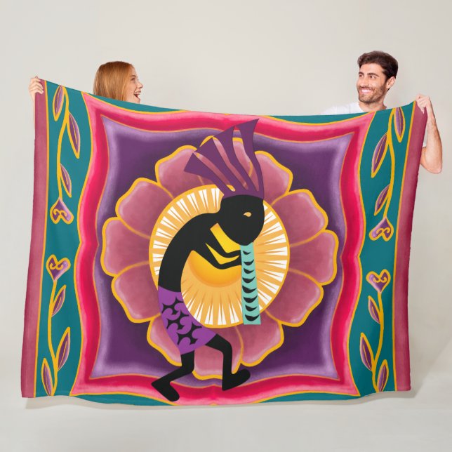 Couverture Polaire Fleur vive Sud-Ouest Kokopelli (En situation)