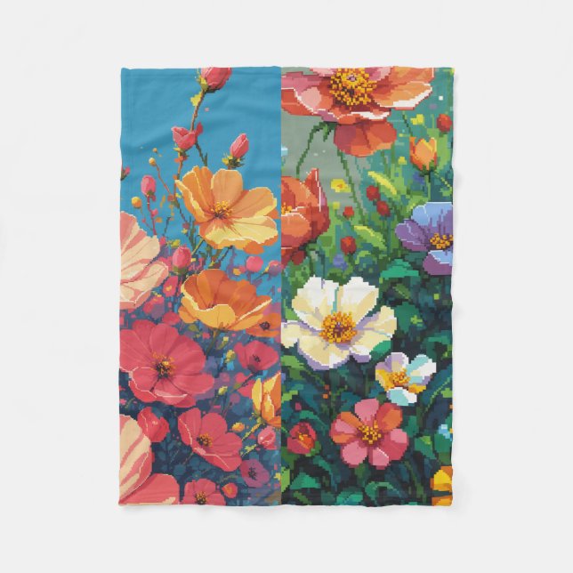 Couverture Polaire Fleurs (Devant)