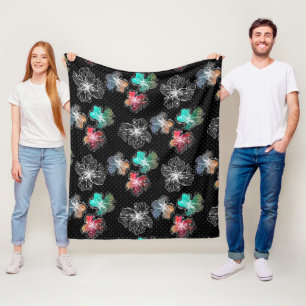 Couverture Polaire Fleurs alignées sans couture abstrait PA moderne