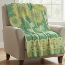 Fleurs avec des cœurs en vert et marron caramel