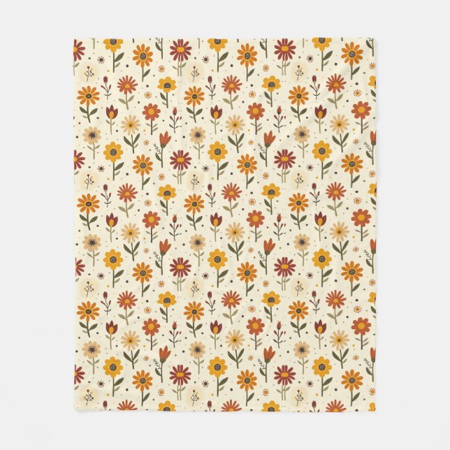 Couverture Polaire Fleurs Bohèmes (Devant)