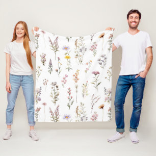 Couverture Polaire Fleurs colorées, Fleurs sauvages, Fleurs de Jardin