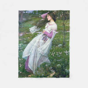 Couverture Polaire Fleurs dans le vent, John William Waterhouse