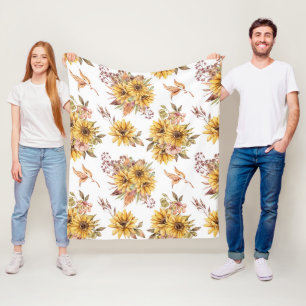 Couverture Polaire Fleurs de couleur aquarelle